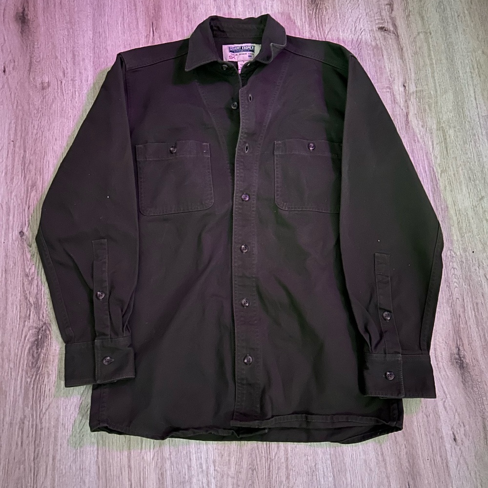 Stormy Kromer Mens Vintage Army Green Button Up Jacket (Small)